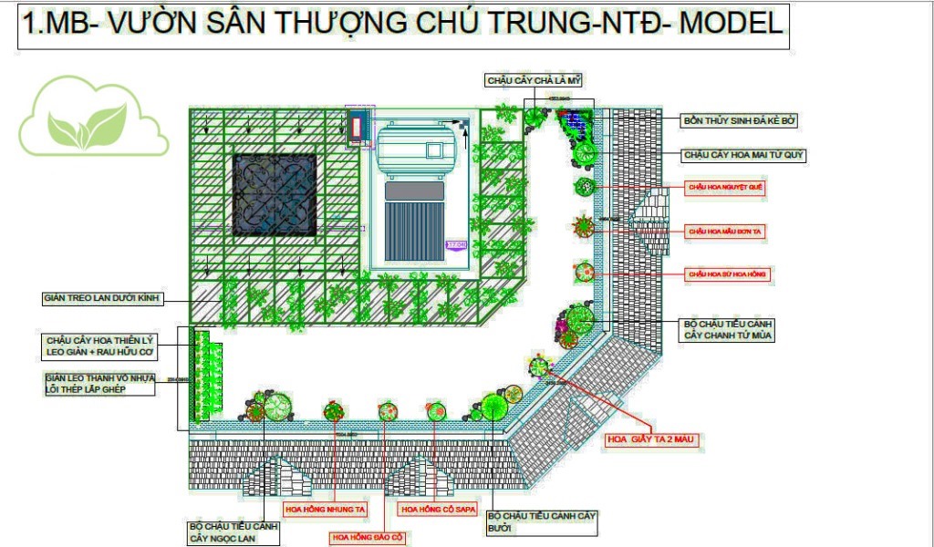 Thiết kế thi công vườn sân thượng nhỏ chú Trung- Nguyễn Thị Định